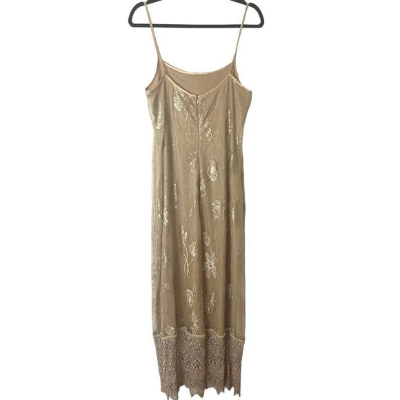 Sue Wong Vintage Champagne Lace Maxi Dress - Picture 4 of 16